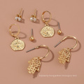 Shangjie OEM aretes Wholesale Women Fashion Fashion Four Earrings Set Stud Earrings Gold Plated Eyes God Hand Pendant Earrings